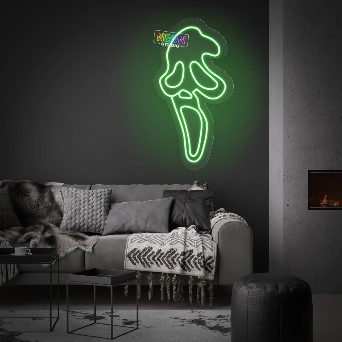 Scary Face neon sign